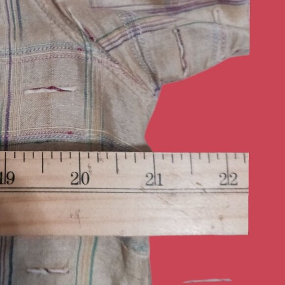 Chicos Design Vtg Beige Textured Button-Up Shirt  Lightweight Women Size 1 - Picture 6 of 7